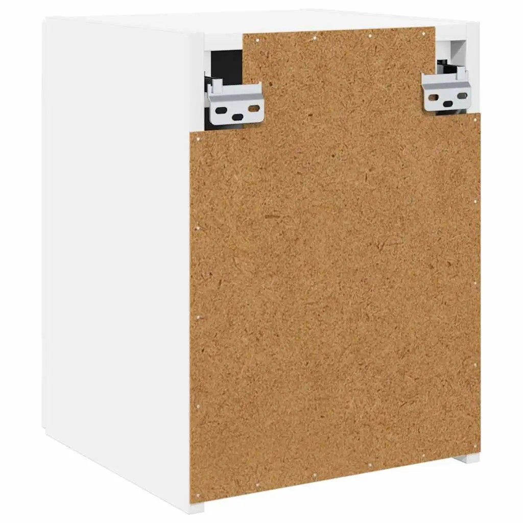 Wall-Mounted TV Cabinet Engineered Wood 30x31x40cm White Set of 2 Modern Storage Unit for Living Room