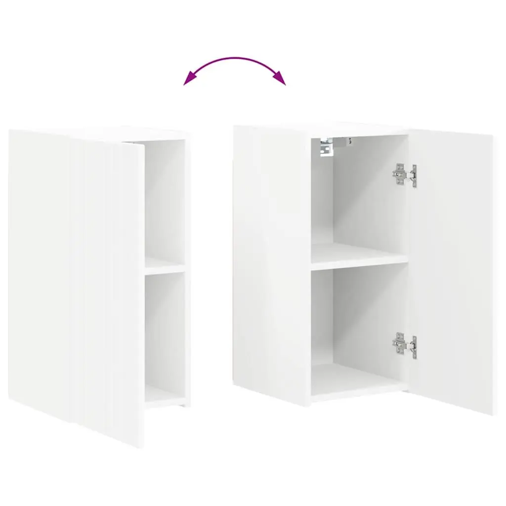 TV Wall Cabinet White Modern Wall-Mounted Unit Engineered Wood Storage