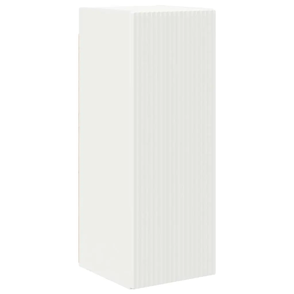 TV Wall Cabinet 2 Pieces White Modern Wall Mount Storage Unit Living Room