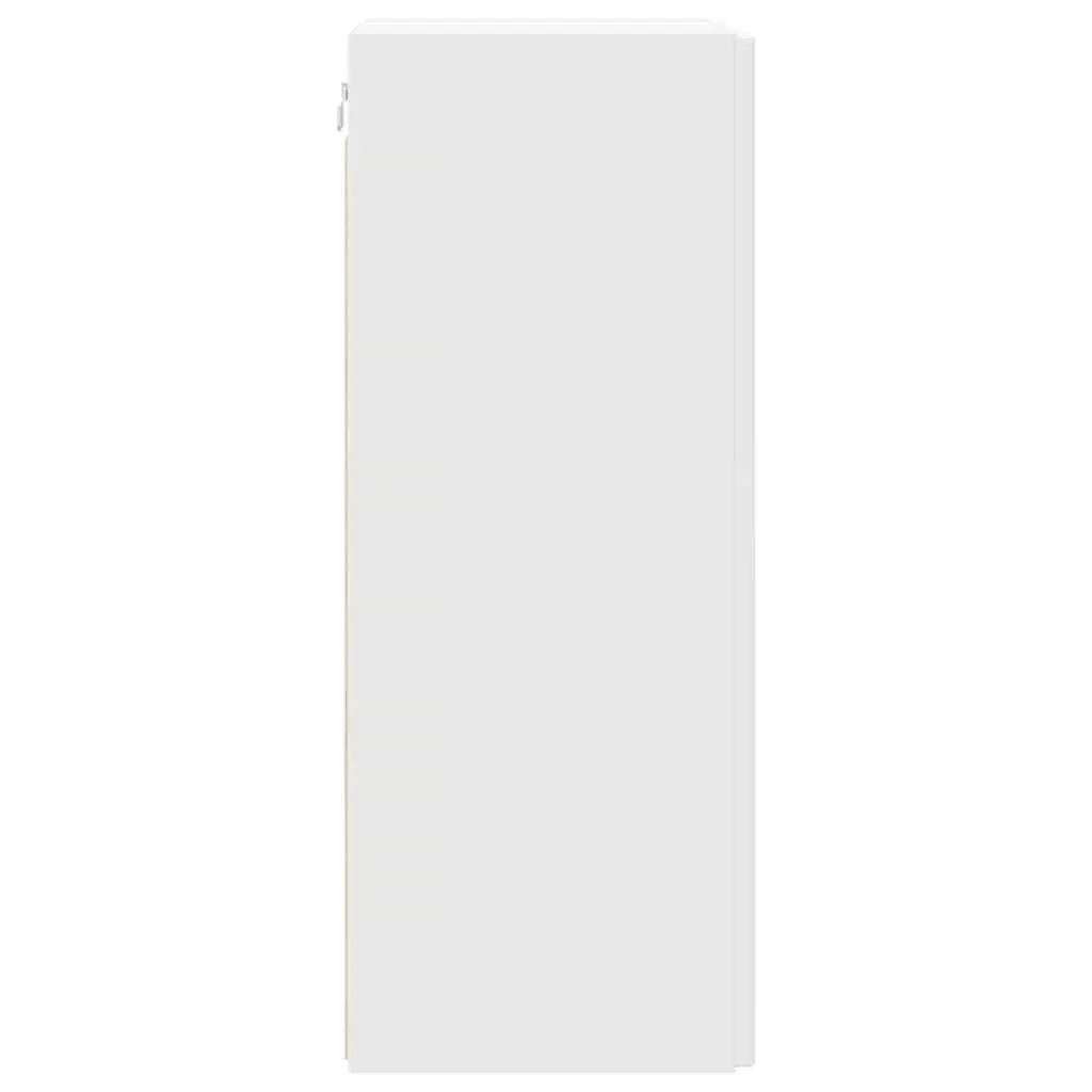 TV Wall Cabinet 2 Pieces White Modern Wall Mount Storage Unit Living Room