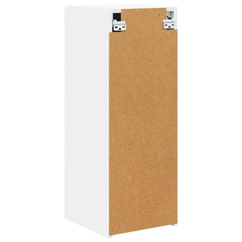 TV Wall Cabinet 2 Pieces White Modern Wall Mount Storage Unit Living Room
