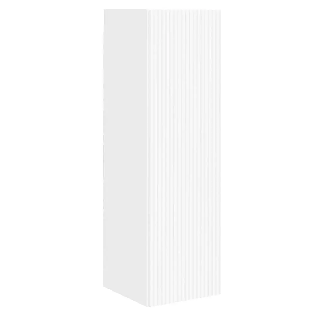 White TV Wall Cabinet 2 Pcs Wall Mounted Storage Unit Modern Living Room
