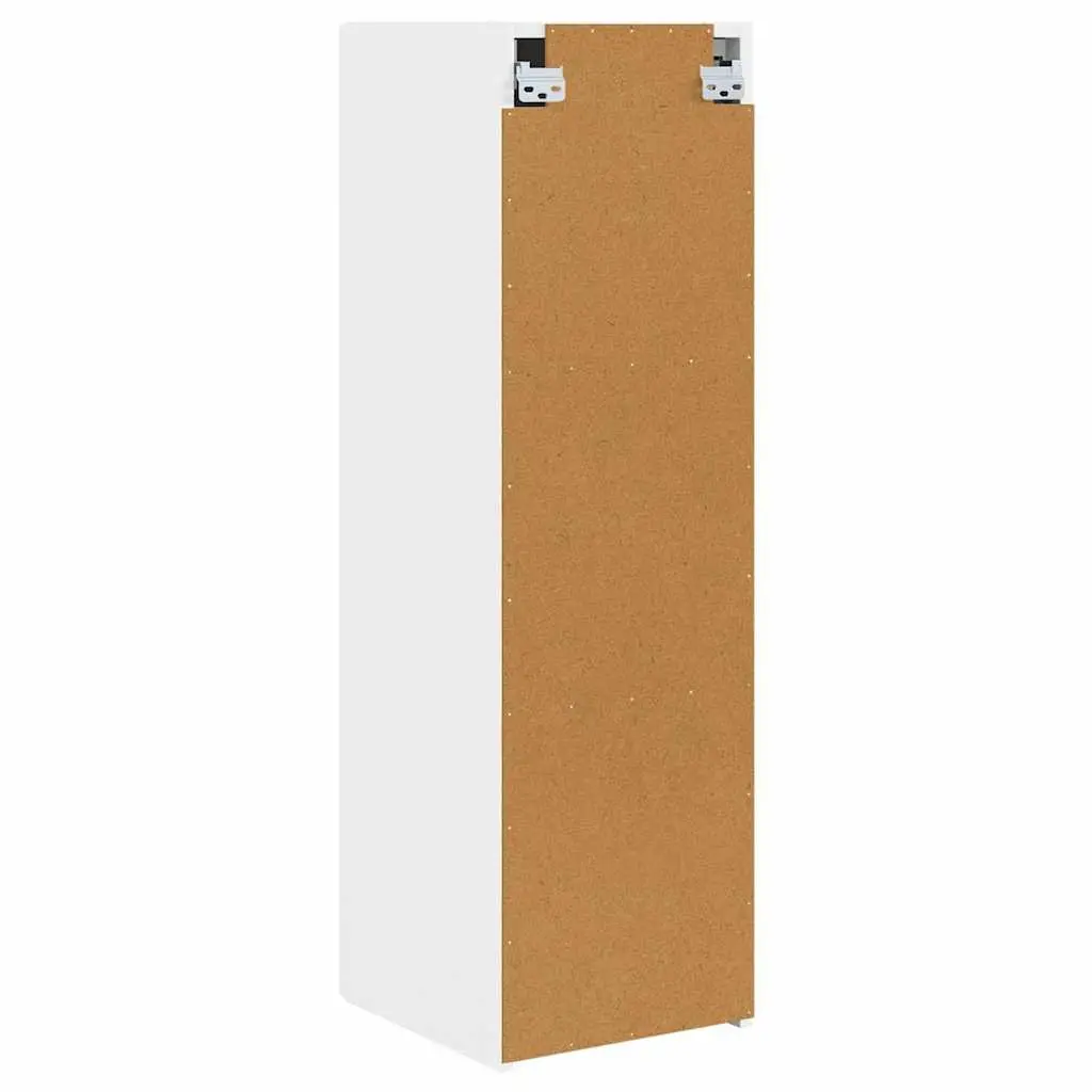 White TV Wall Cabinet 2 Pcs Wall Mounted Storage Unit Modern Living Room
