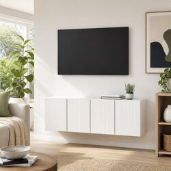 Practical Wall-Mounted White TV Cabinet for Your Home