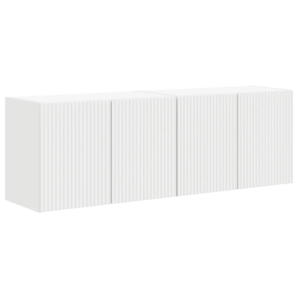 TV Wall Cabinet Engineered Wood 59.5 x 31 x 40 cm White 2 pcs Floating Wall Mounted Storage Unit