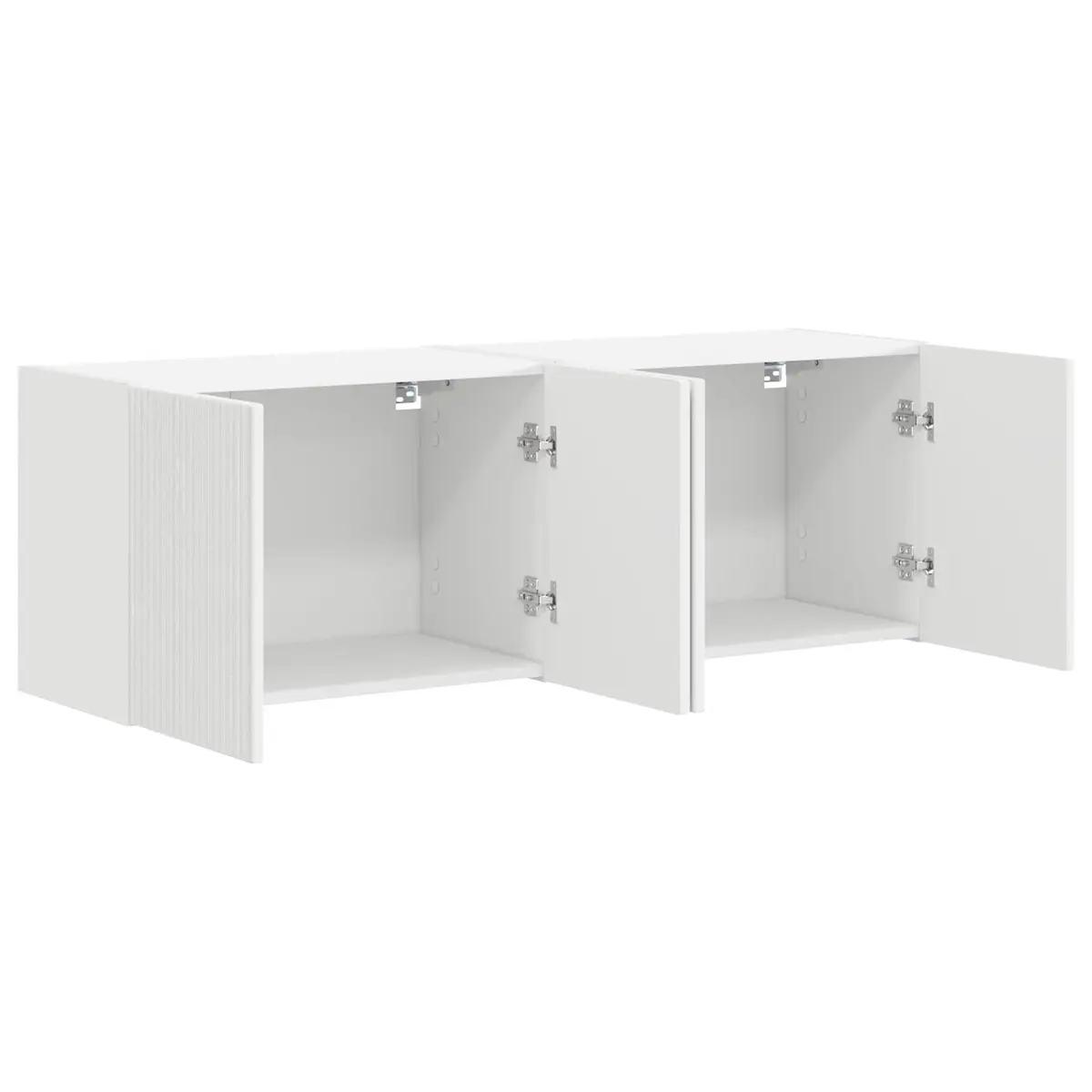 TV Wall Cabinet Engineered Wood 59.5 x 31 x 40 cm White 2 pcs Floating Wall Mounted Storage Unit