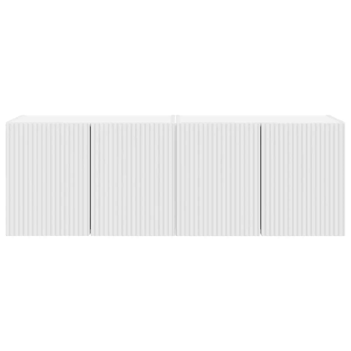 TV Wall Cabinet Engineered Wood 59.5 x 31 x 40 cm White 2 pcs Floating Wall Mounted Storage Unit