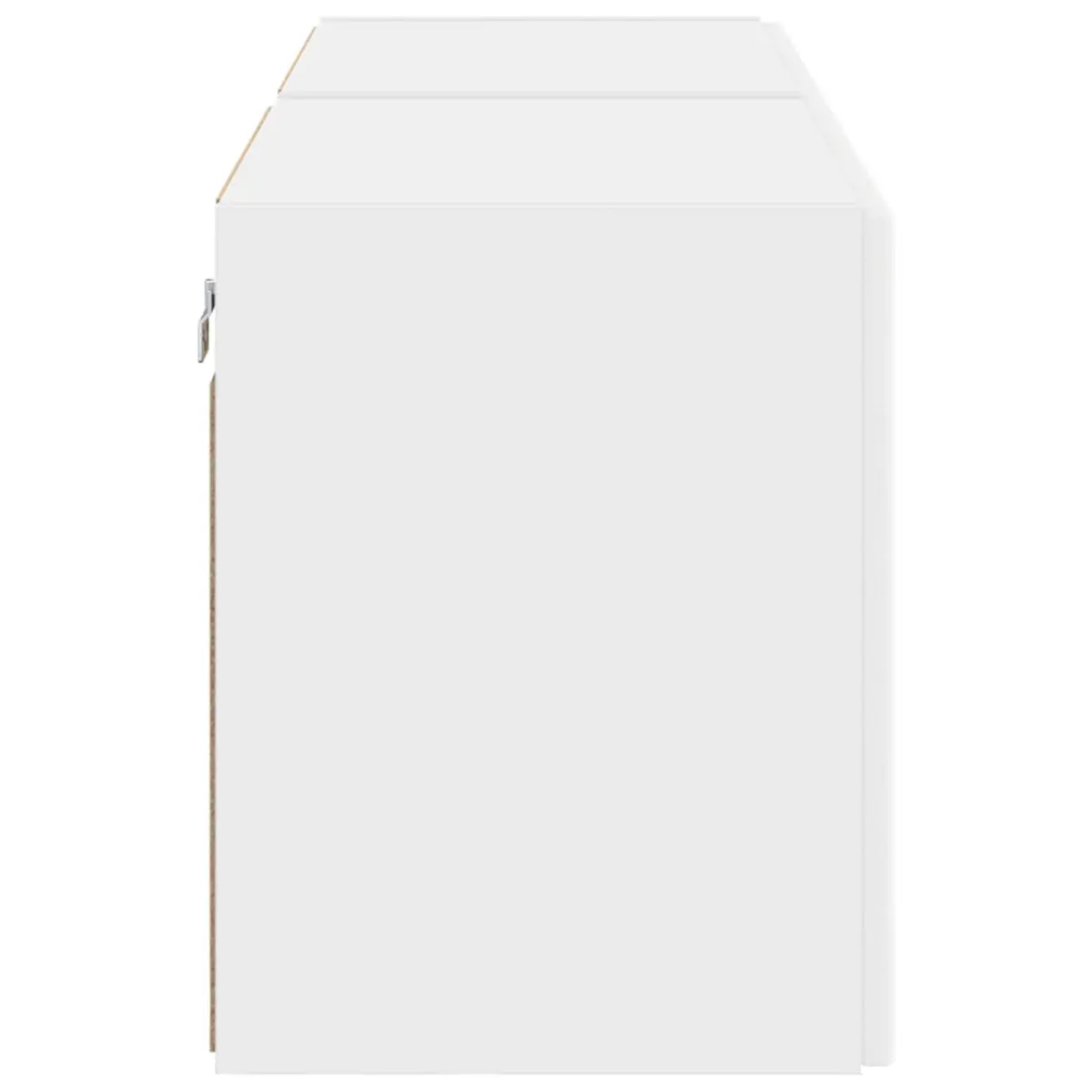 TV Wall Cabinet Engineered Wood 59.5 x 31 x 40 cm White 2 pcs Floating Wall Mounted Storage Unit