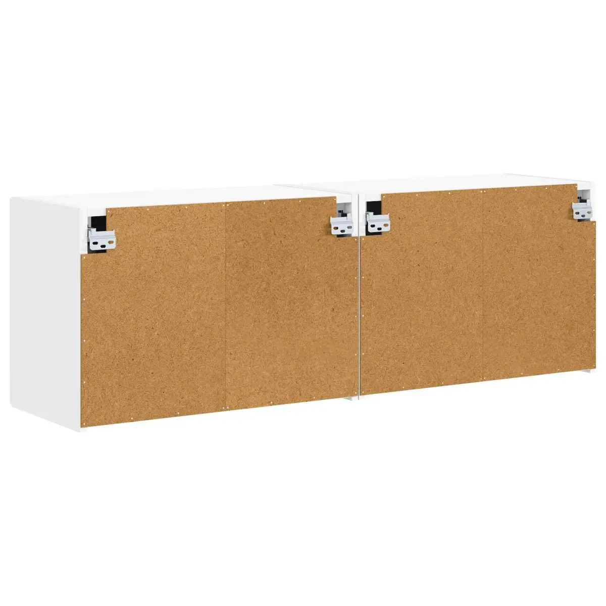 TV Wall Cabinet Engineered Wood 59.5 x 31 x 40 cm White 2 pcs Floating Wall Mounted Storage Unit