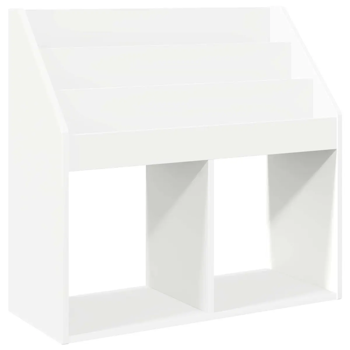 Kids Bookshelf Engineered Wood 72.5 x 29.5 x 69 cm White Modern Storage Cabinet Shelving Unit