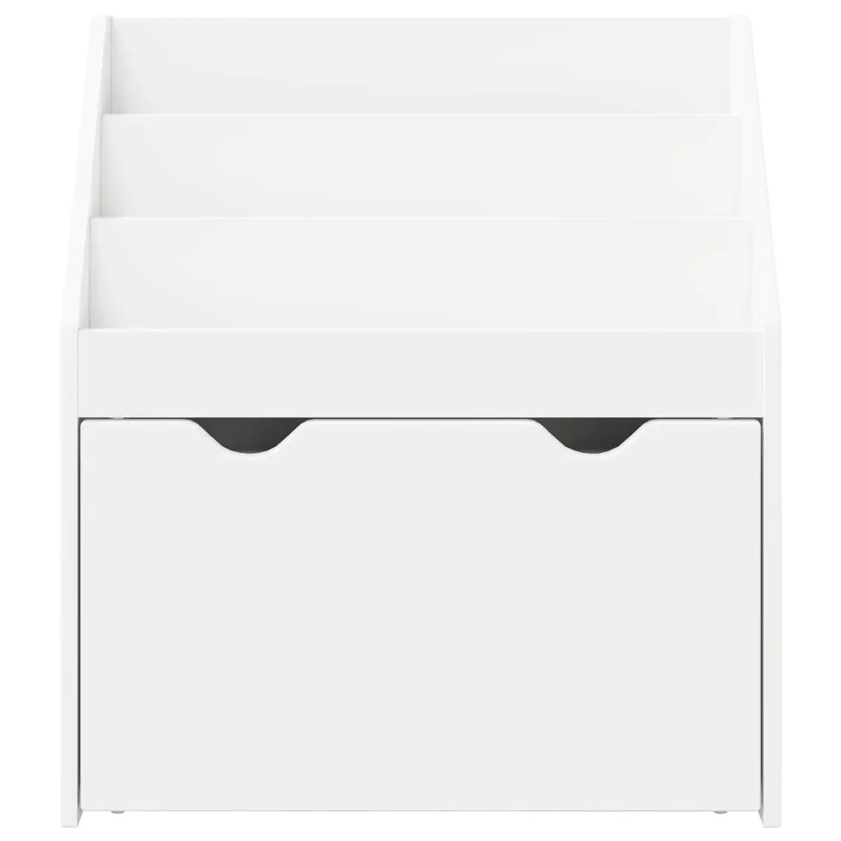 Kids Bookshelf Engineered Wood 60 x 29.5 x 69 cm White Storage Cabinet Shelves Drawers
