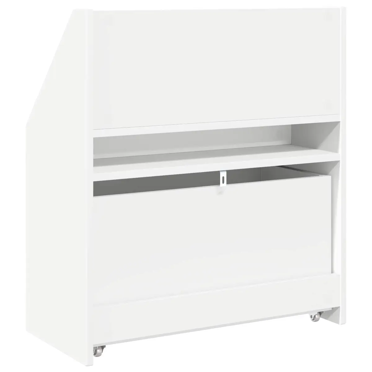 Kids Bookshelf Engineered Wood 60 x 29.5 x 69 cm White Storage Cabinet Shelves Drawers