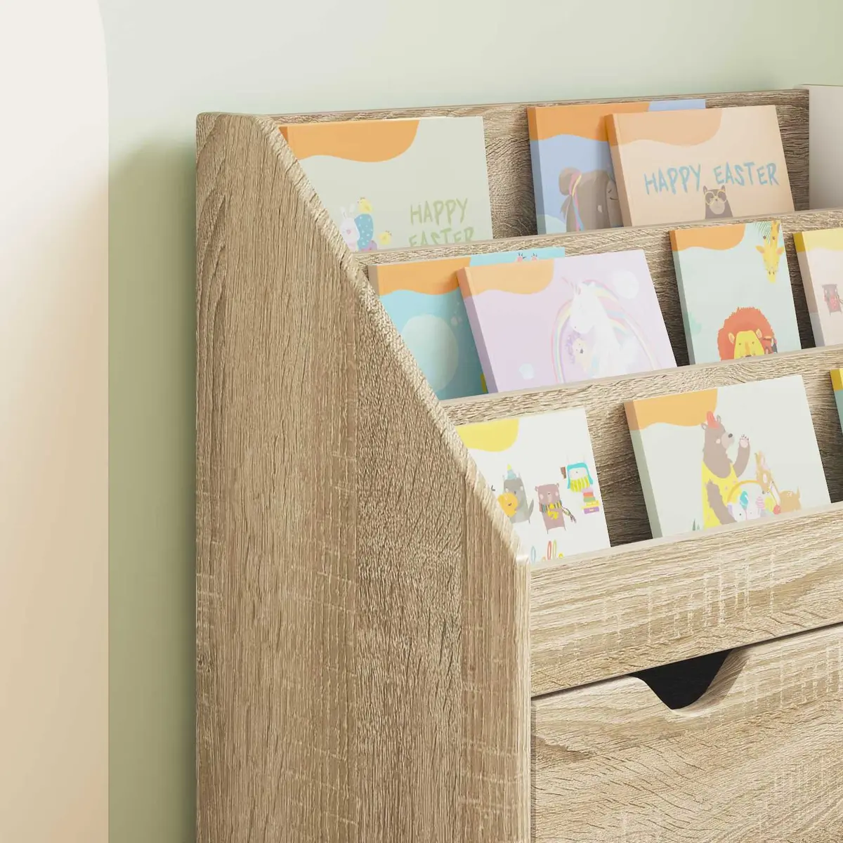 Kids Bookshelf Engineered Wood Free Standing 60 x 29.5 x 69 cm Brown Sonoma Oak
