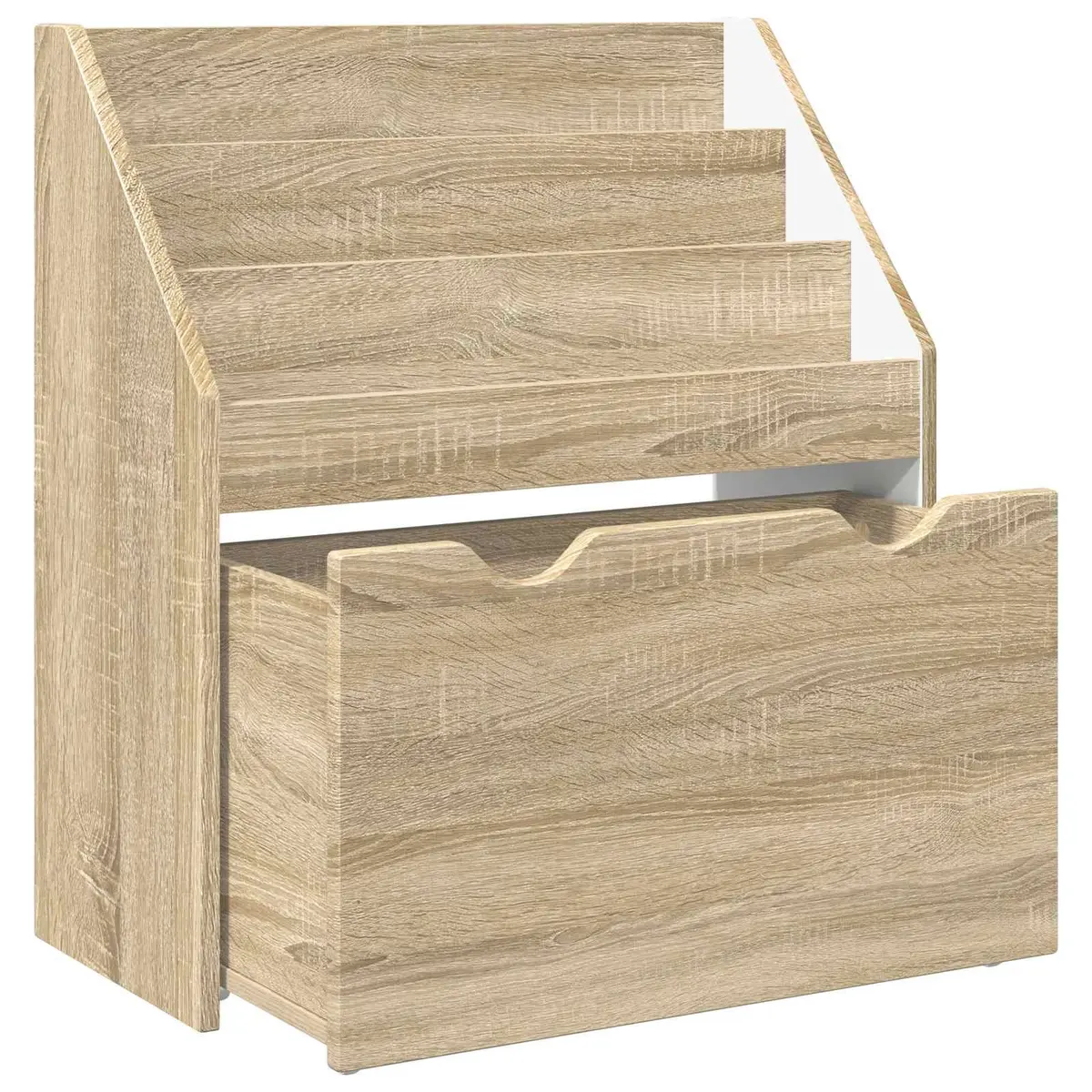 Kids Bookshelf Engineered Wood Free Standing 60 x 29.5 x 69 cm Brown Sonoma Oak