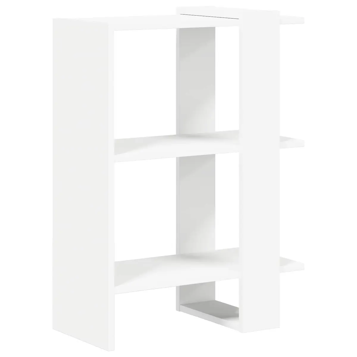 Bookshelf 2-Tier 52 x 25 x 71.5 cm White Bookcase Freestanding Storage Shelf