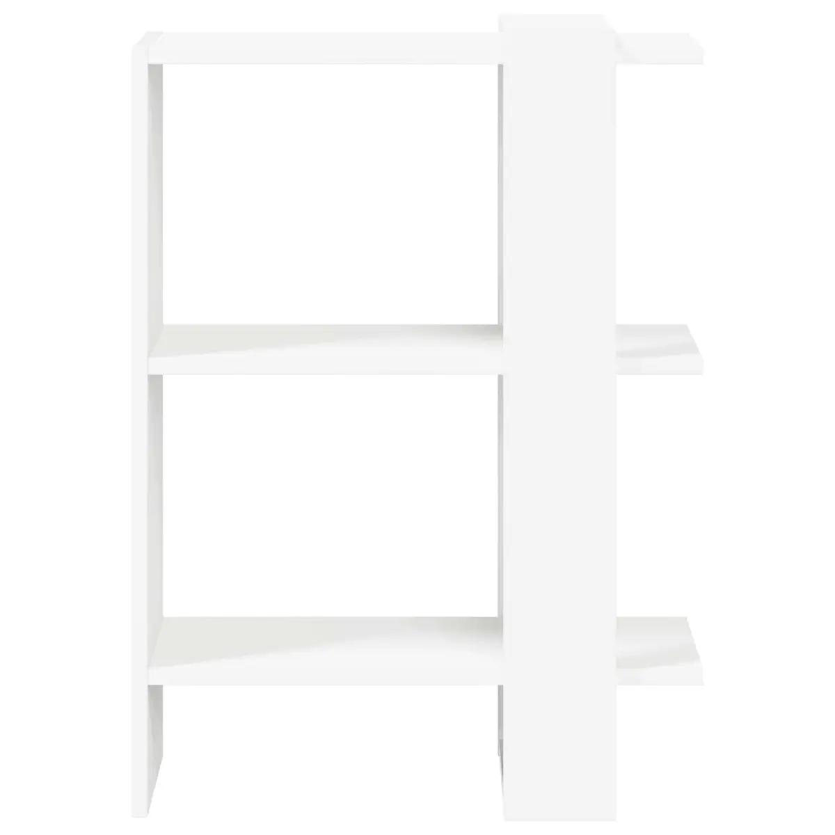 Bookshelf 2-Tier 52 x 25 x 71.5 cm White Bookcase Freestanding Storage Shelf