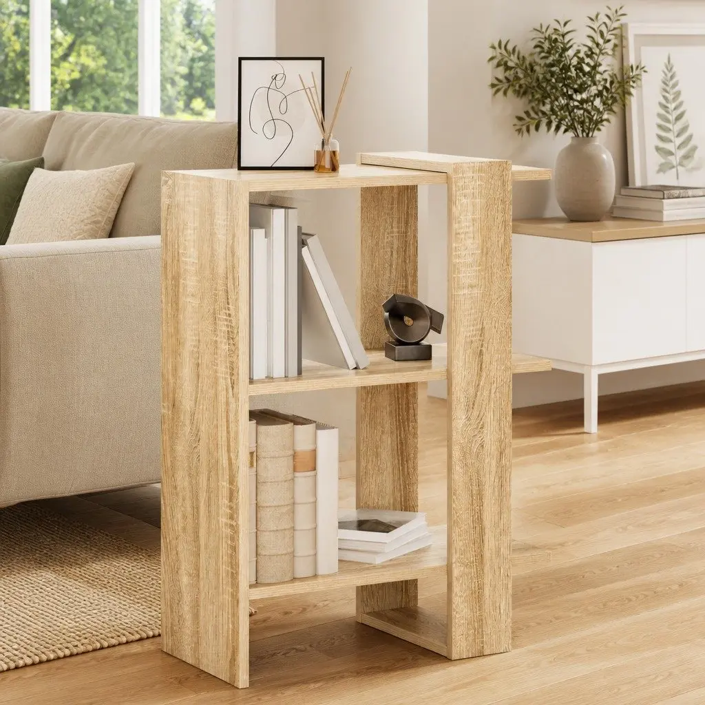 Bookshelf Engineered Wood 52 x 25 x 71.5 cm Brown Freestanding Storage Display Shelves