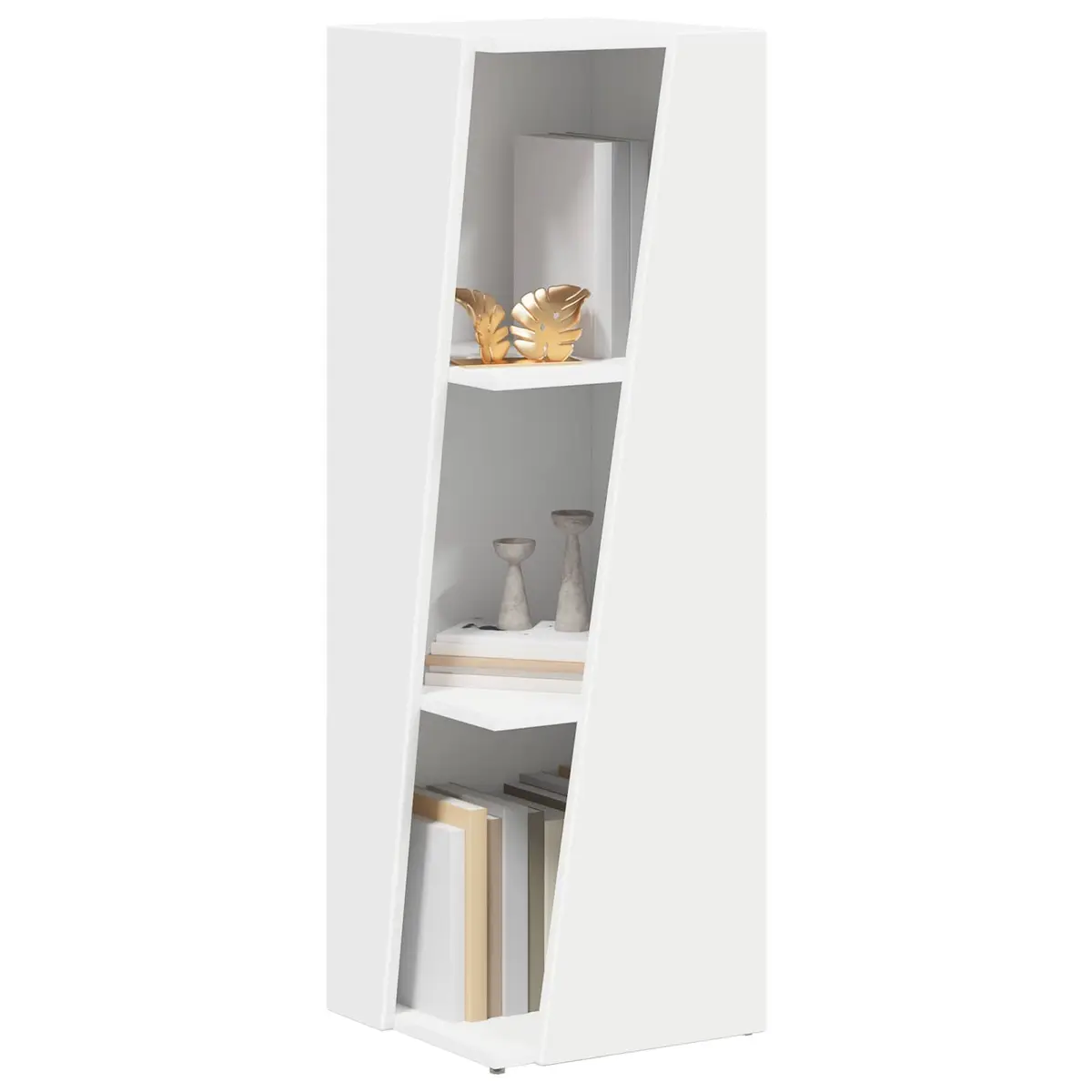White Side Shelf Standing Bookcase Storage Display Unit Modern Design