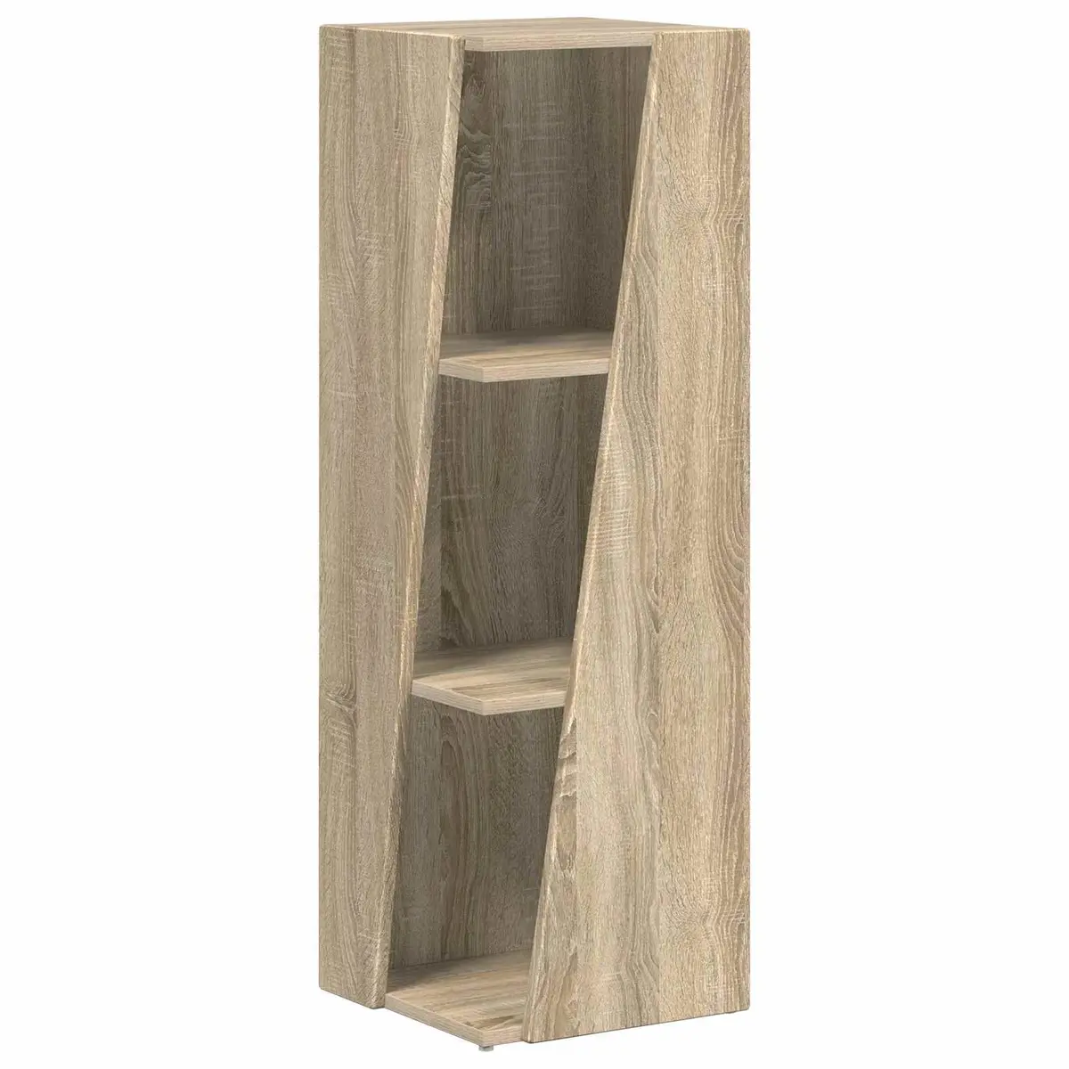 Side Shelf Standing Bookcase Storage Unit Brown Engineered Wood 33 x 32 x 100.5