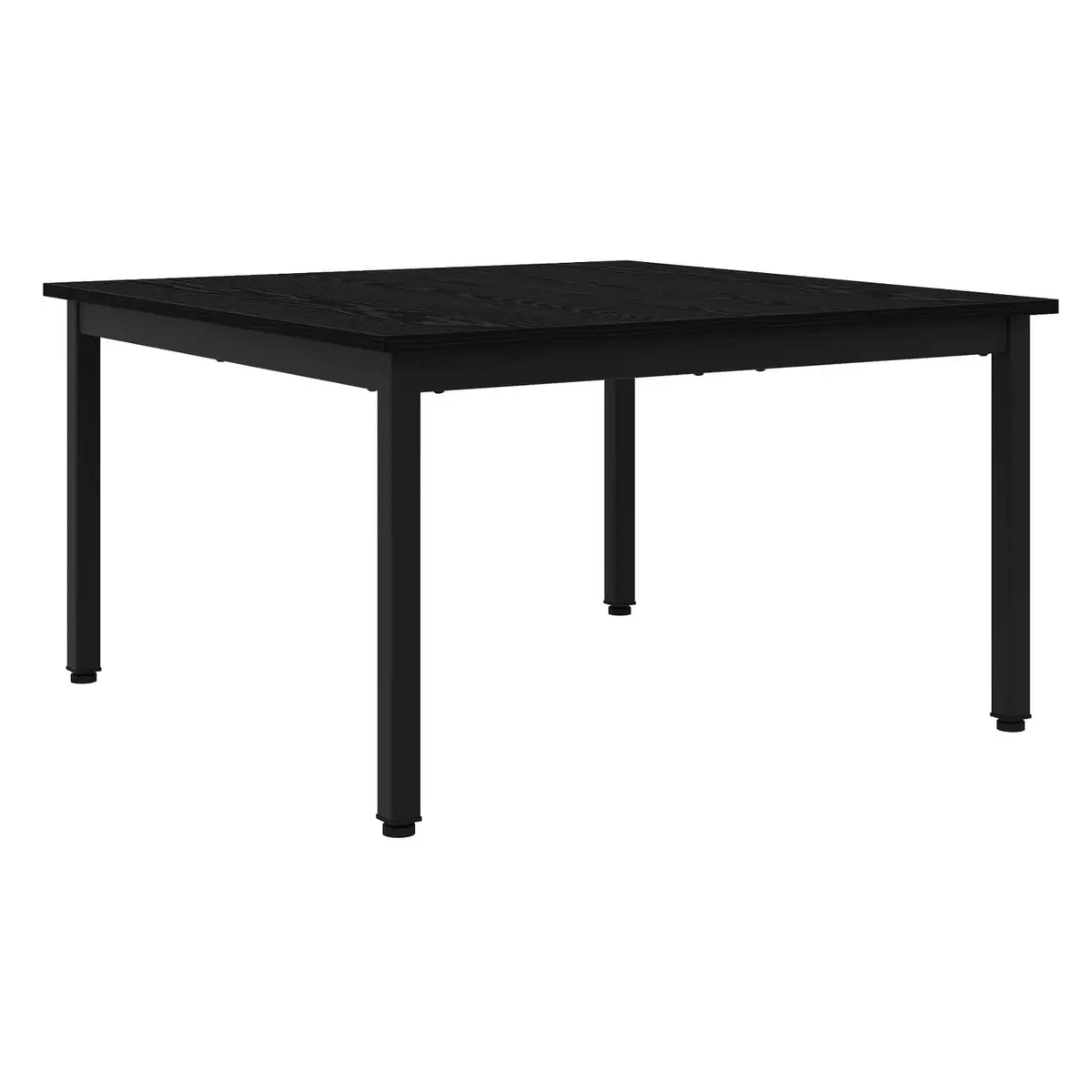 Coffee Table Rectangular Engineered Wood Black 80 x 80 x 45 cm Modern Minimalist with Metal Legs