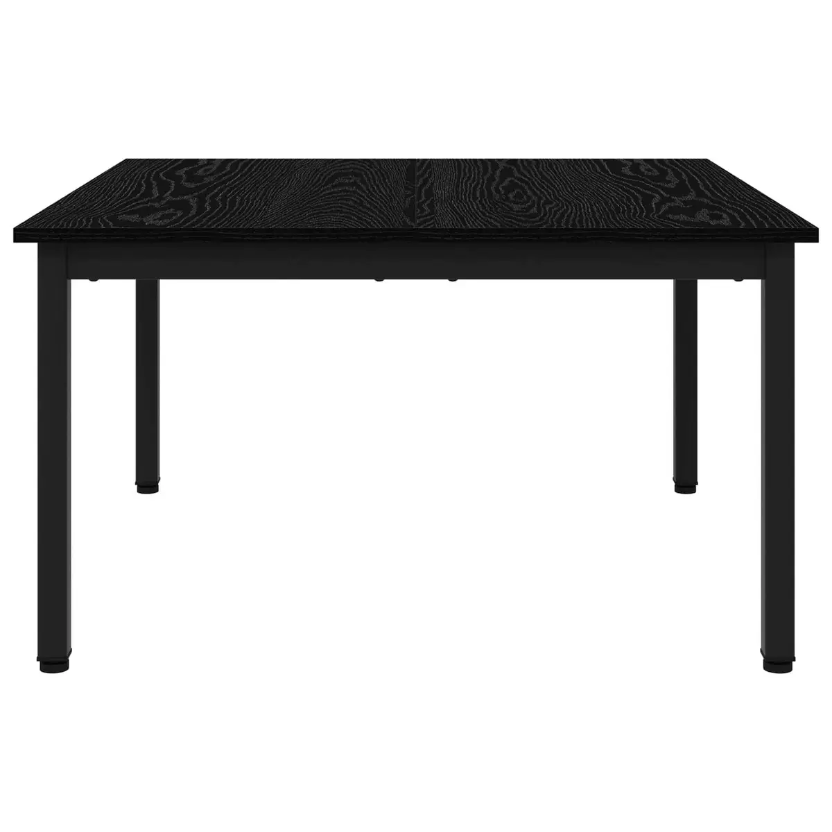 Coffee Table Rectangular Engineered Wood Black 80 x 80 x 45 cm Modern Minimalist with Metal Legs