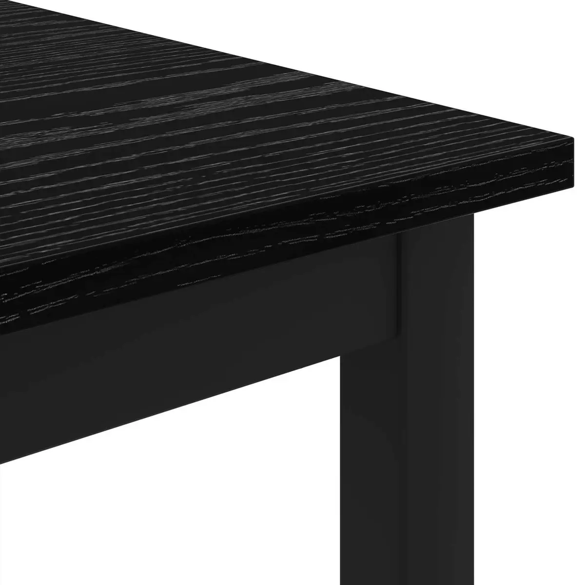 Coffee Table Rectangular Engineered Wood Black 80 x 80 x 45 cm Modern Minimalist with Metal Legs