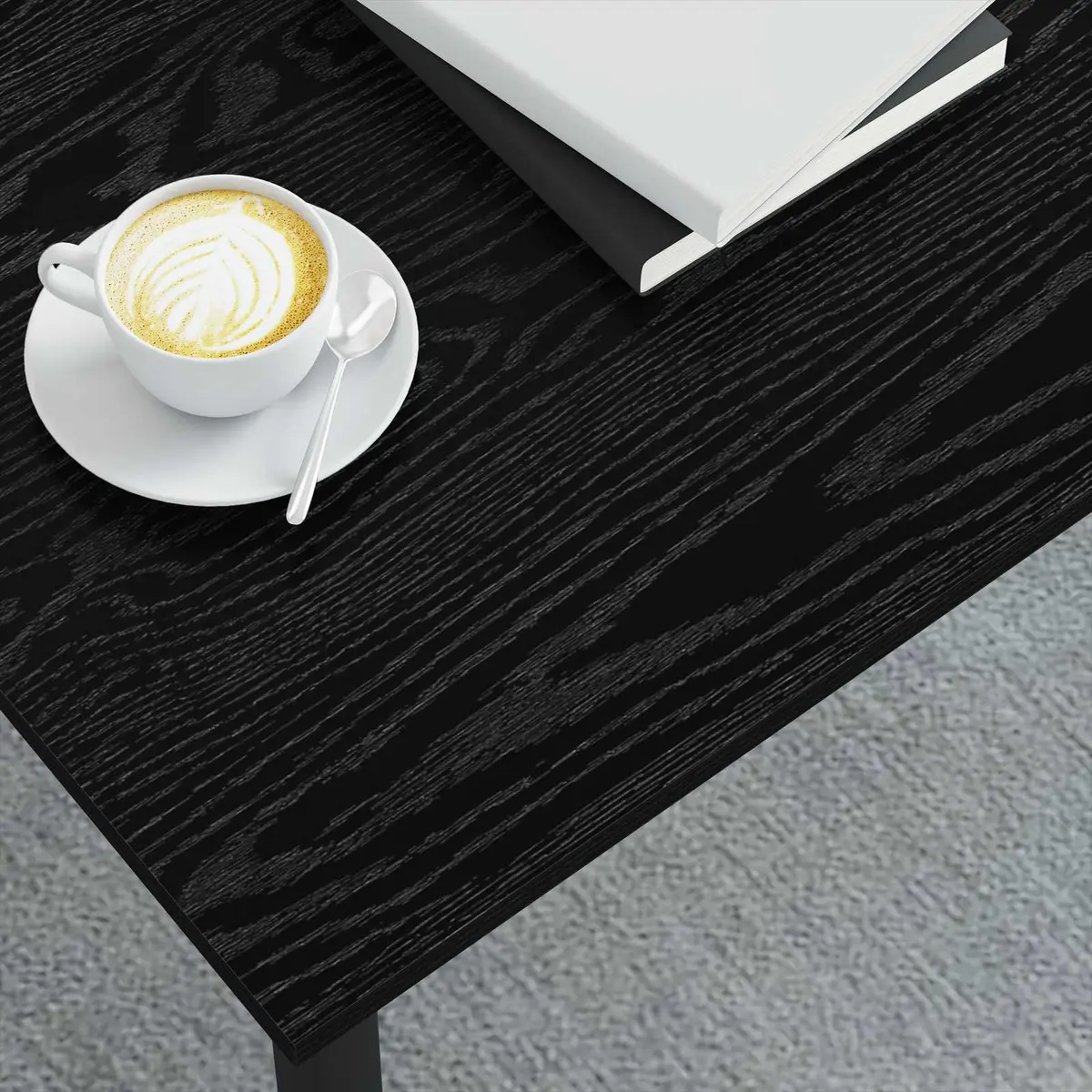 Coffee Table Black Oak 100x100x45cm Modern Living Room Accent Furniture