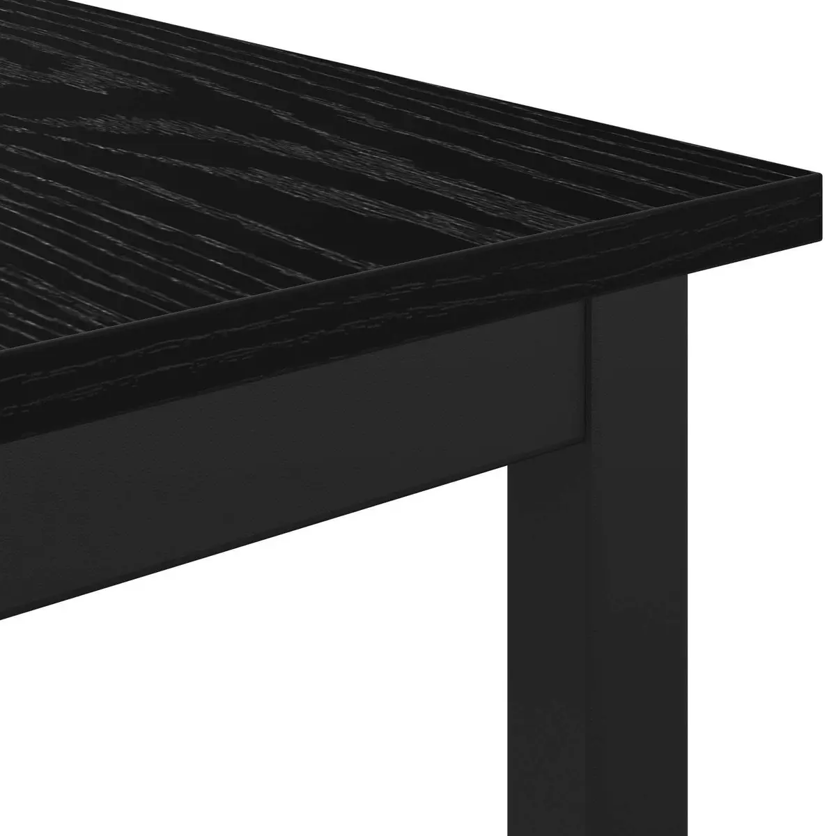 Dining Bench Engineered Wood Rectangle Black Modern