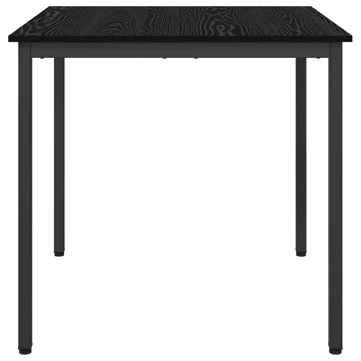 Dining Table Engineered Wood Surface Black Metal Frame 80x80x75cm Modern Kitchen Furniture