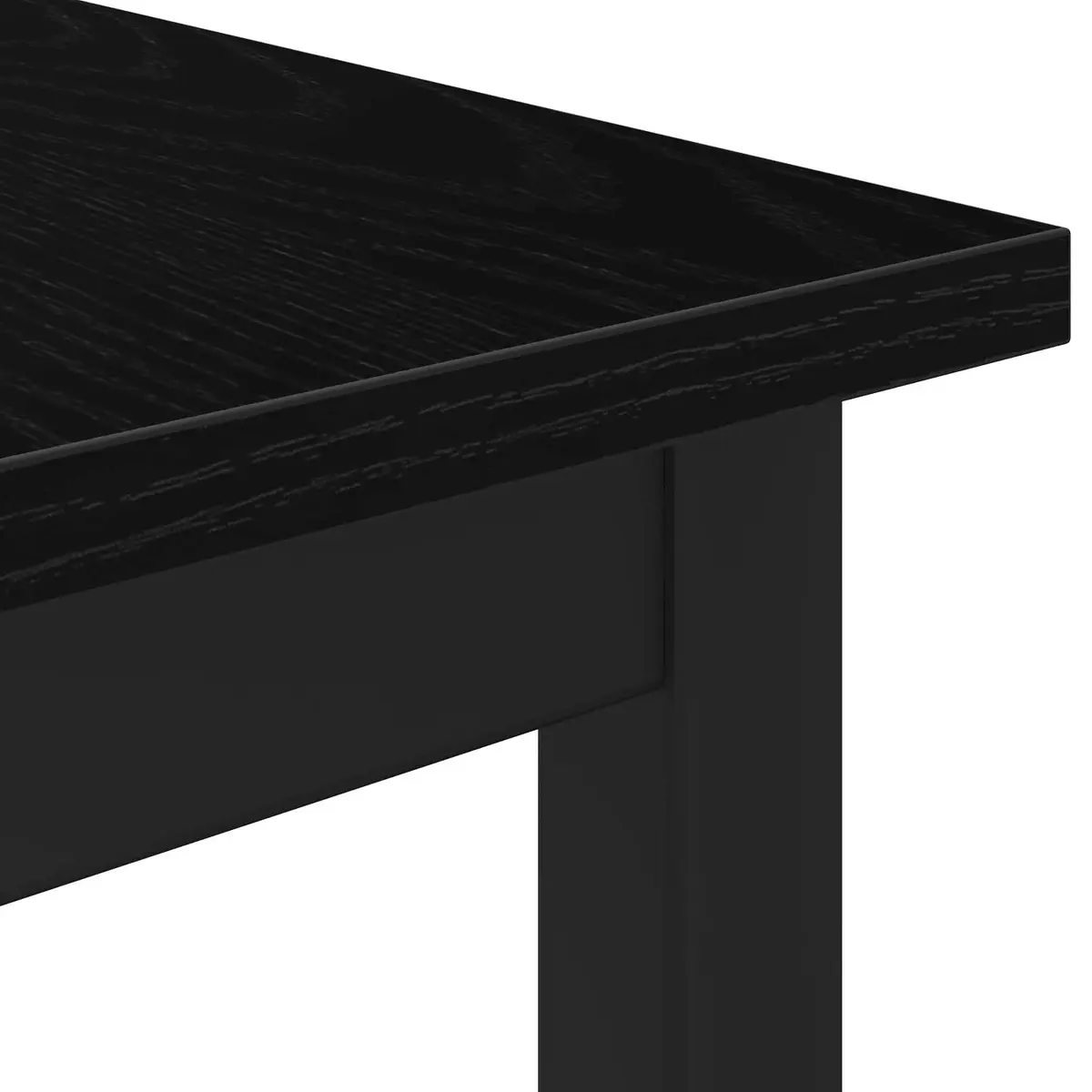 Dining Table 110x110x75cm Black Metal Frame Engineered Wood Kitchen Furniture