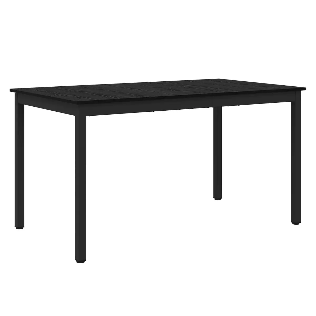 Dining Table Engineered Wood Surface 140x80x75cm Rectangular Black Metal Frame