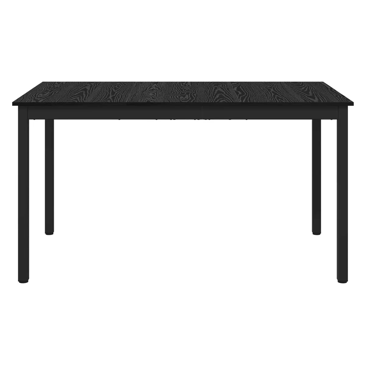 Dining Table Engineered Wood Surface 140x80x75cm Rectangular Black Metal Frame