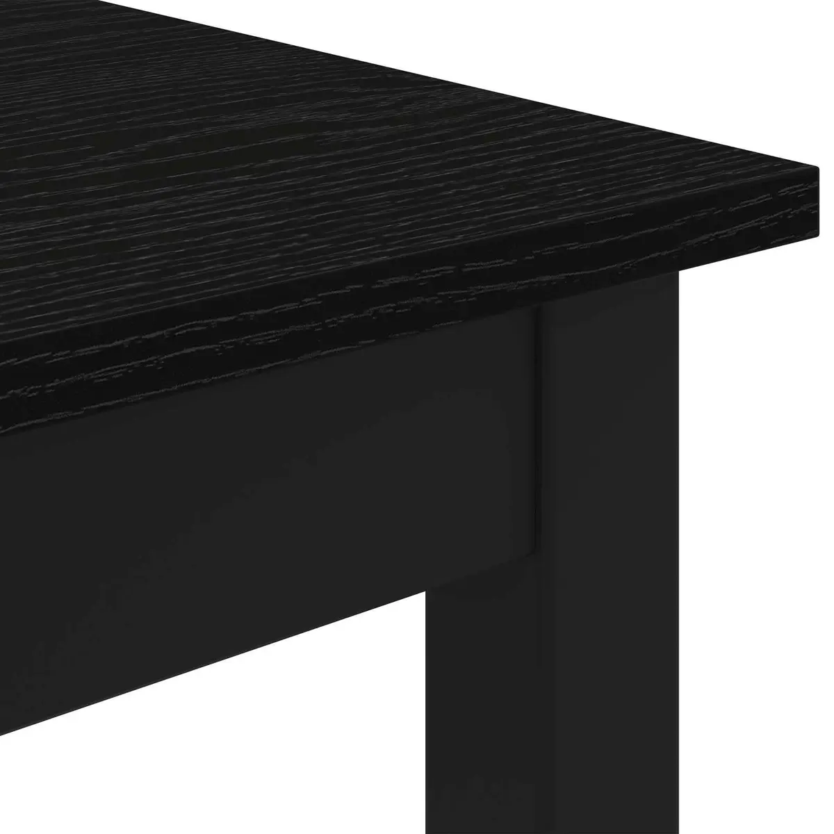 Standing Bar Table Rectangular Engineered Wood Solid Metal Black