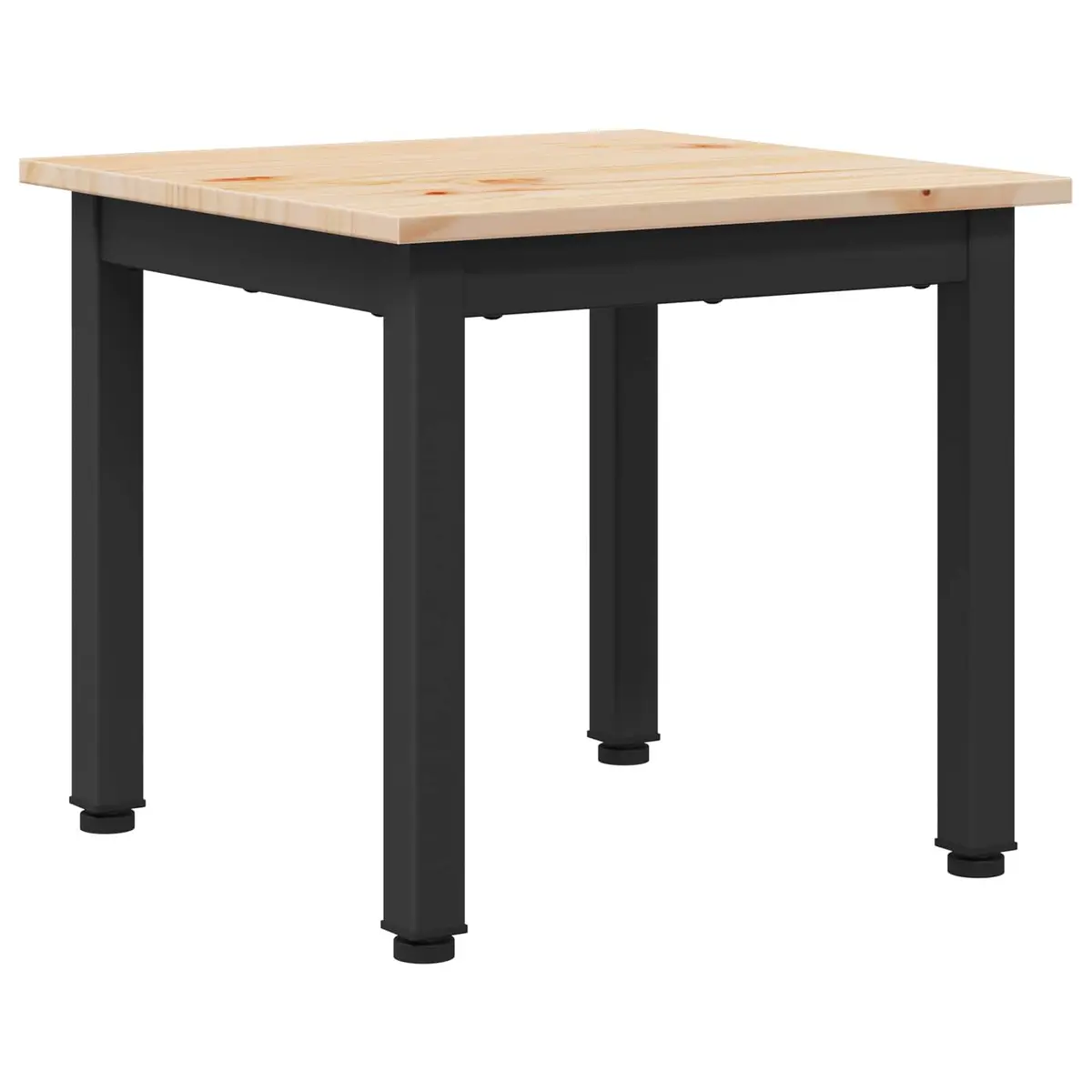 Coffee Table Solid Pine Wood Top Metal Legs 40 x 40 x 36 cm Brown