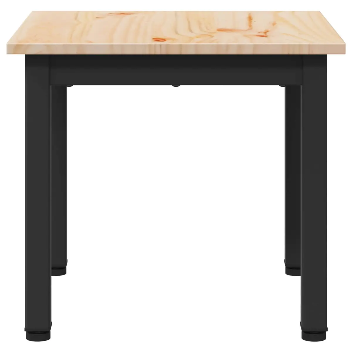 Coffee Table Solid Pine Wood Top Metal Legs 40 x 40 x 36 cm Brown