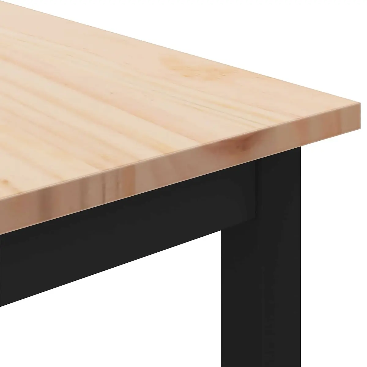 Coffee Table Solid Pine Wood Top Metal Legs 40 x 40 x 36 cm Brown