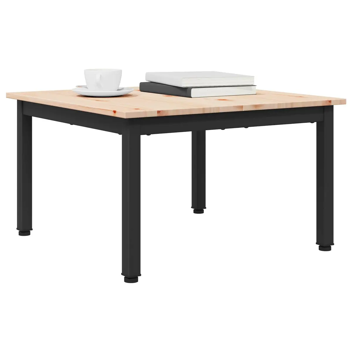 Solid Pine Wood Coffee Table Brown Square 60cm x 60cm x 36cm