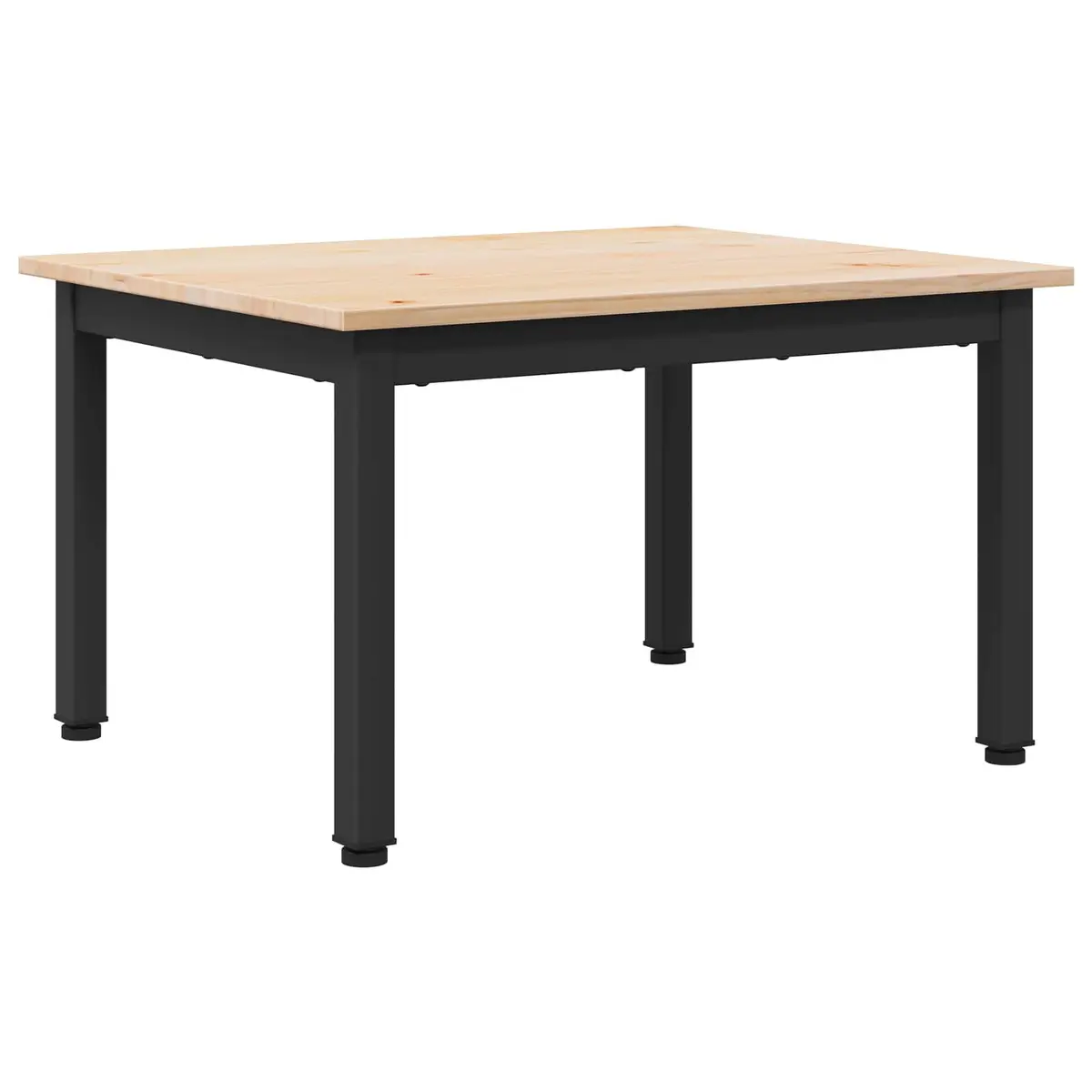 Coffee Table Natural Wood Top Square Metal Legs Modern Living Room Accent