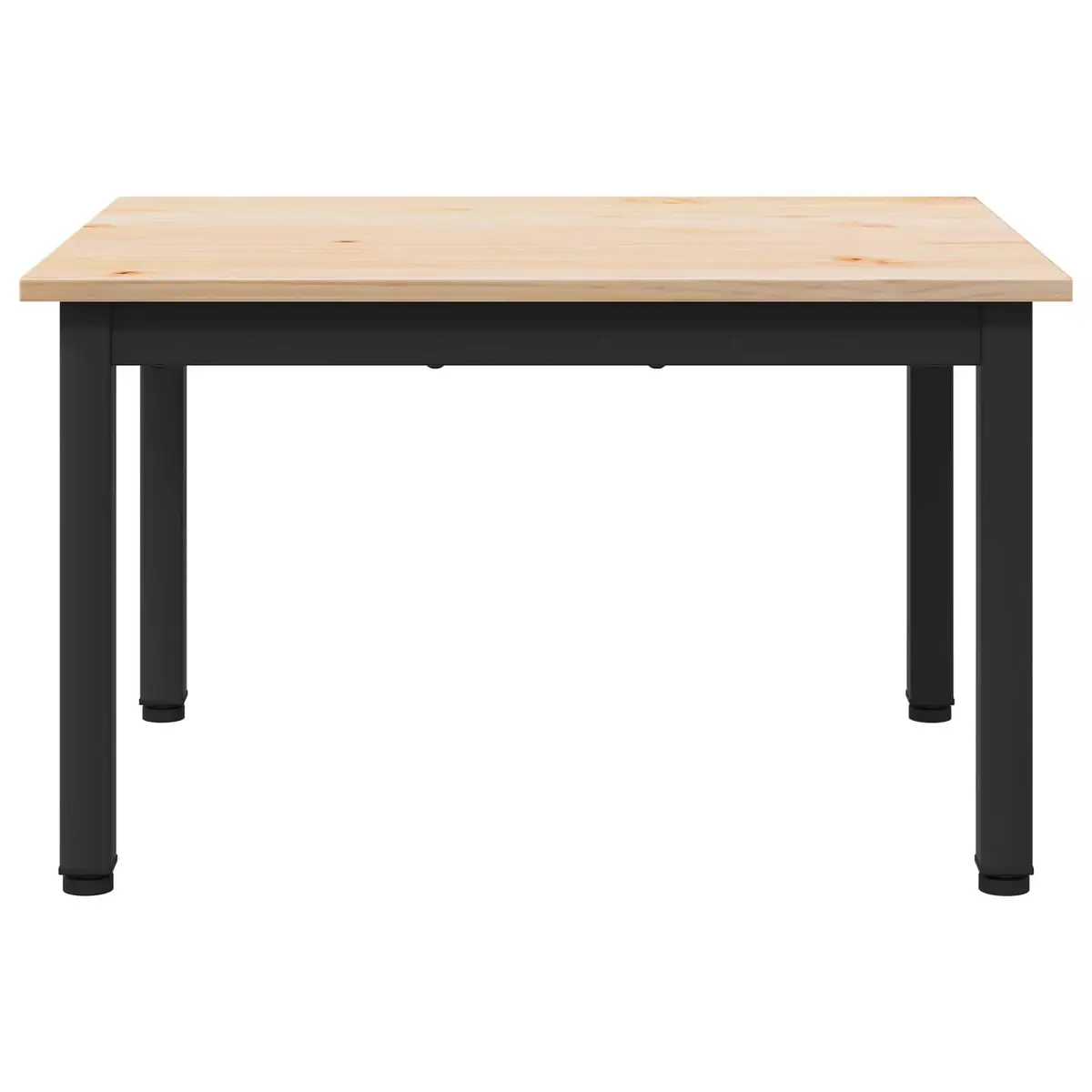 Coffee Table Natural Wood Top Square Metal Legs Modern Living Room Accent