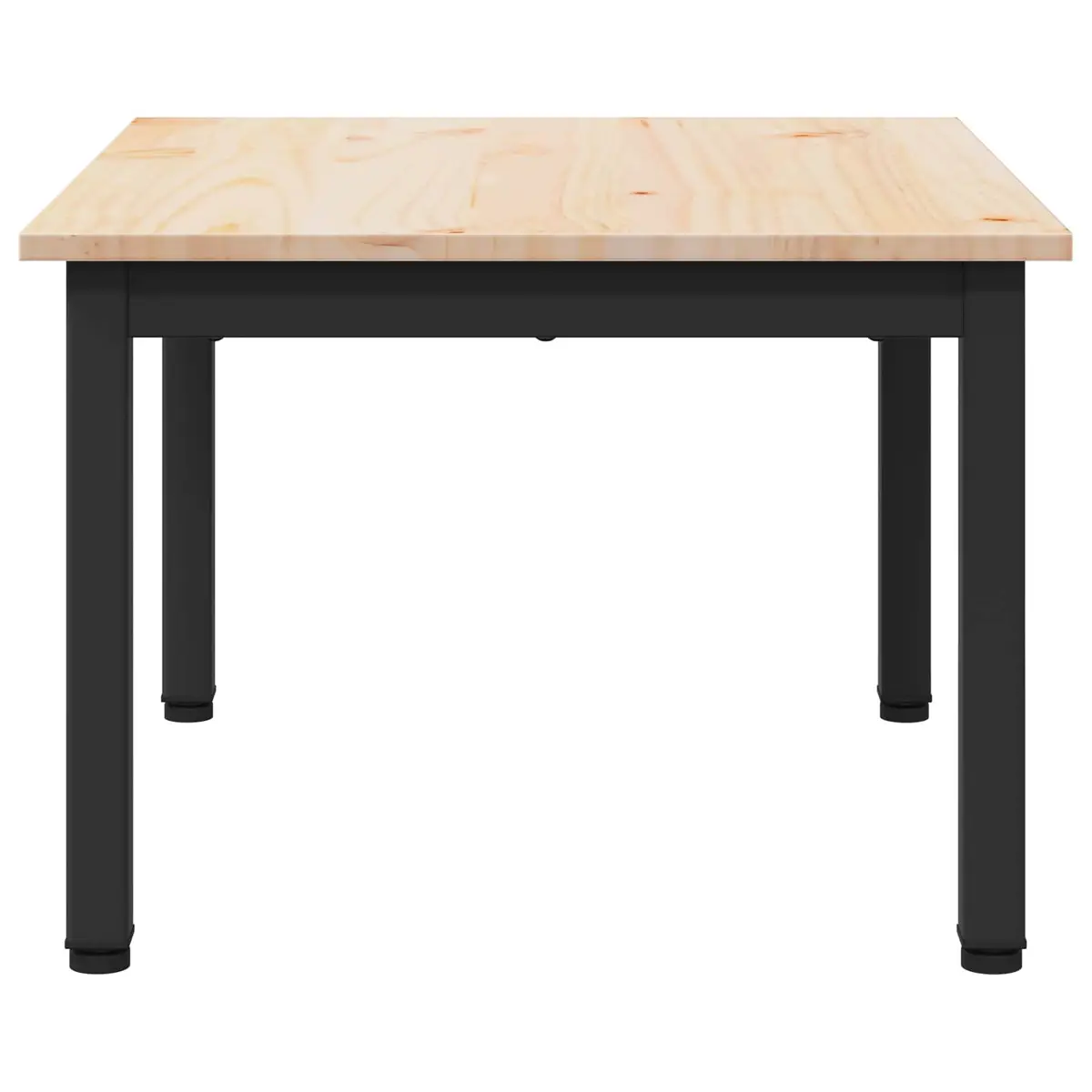 Coffee Table Natural Wood Top Square Metal Legs Modern Living Room Accent