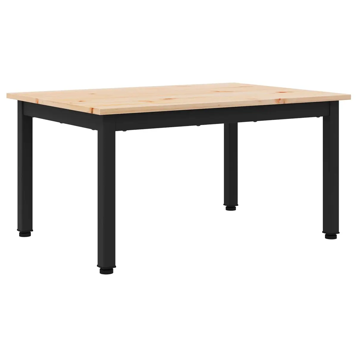 Coffee Table Modern Solid Pine Wood Metal Legs Accent Living Room Furniture