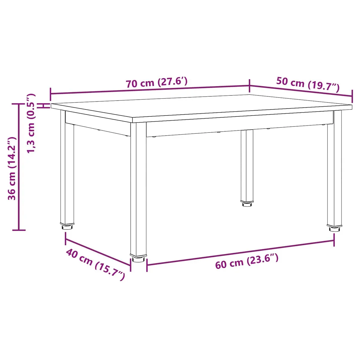 Coffee Table Modern Solid Pine Wood Metal Legs Accent Living Room Furniture