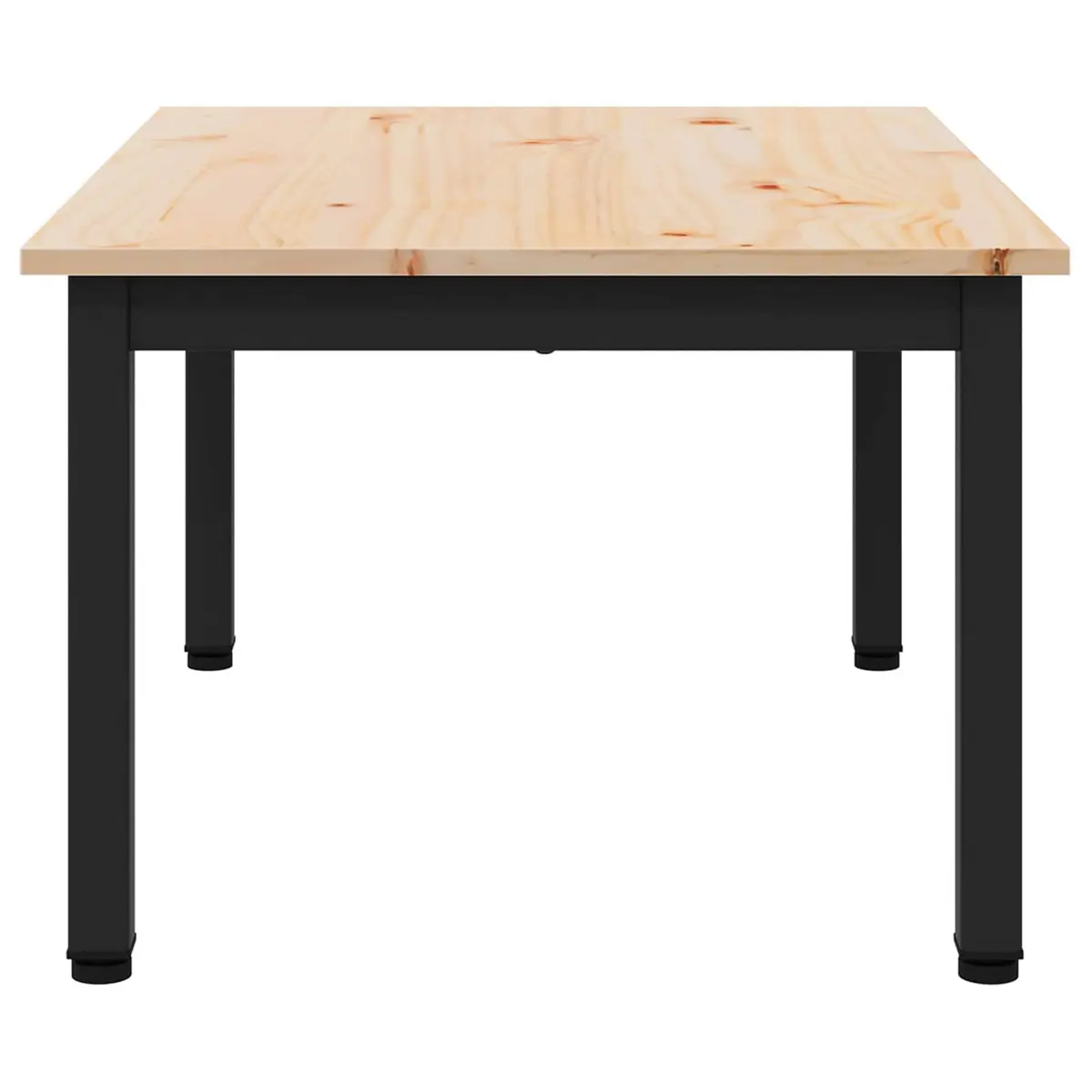 Coffee Table Modern Solid Pine Wood Metal Legs Accent Living Room Furniture