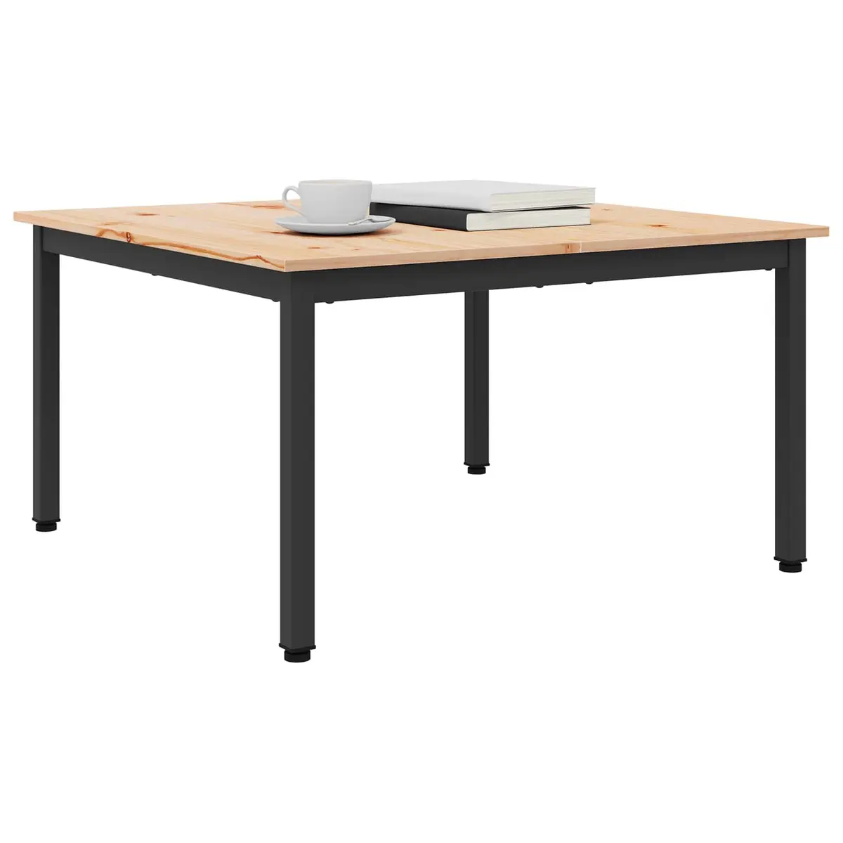 Coffee Table Solid Pine Wood Brown 80x80x45cm