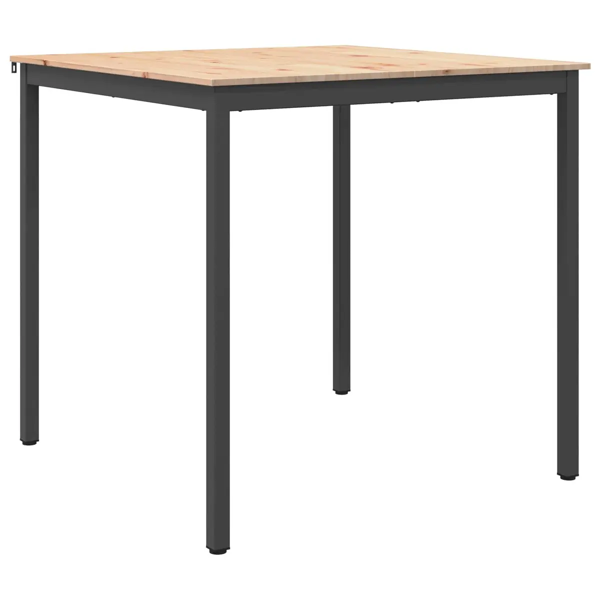 Bar Table Solid Pine Wood Brown Metal Legs H-Shaped Support 110cm