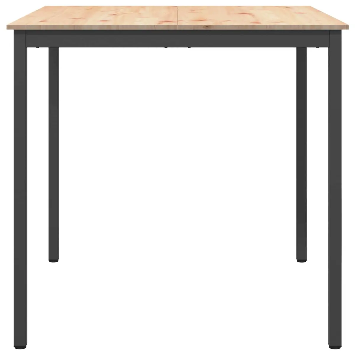 Bar Table Solid Pine Wood Brown Metal Legs H-Shaped Support 110cm