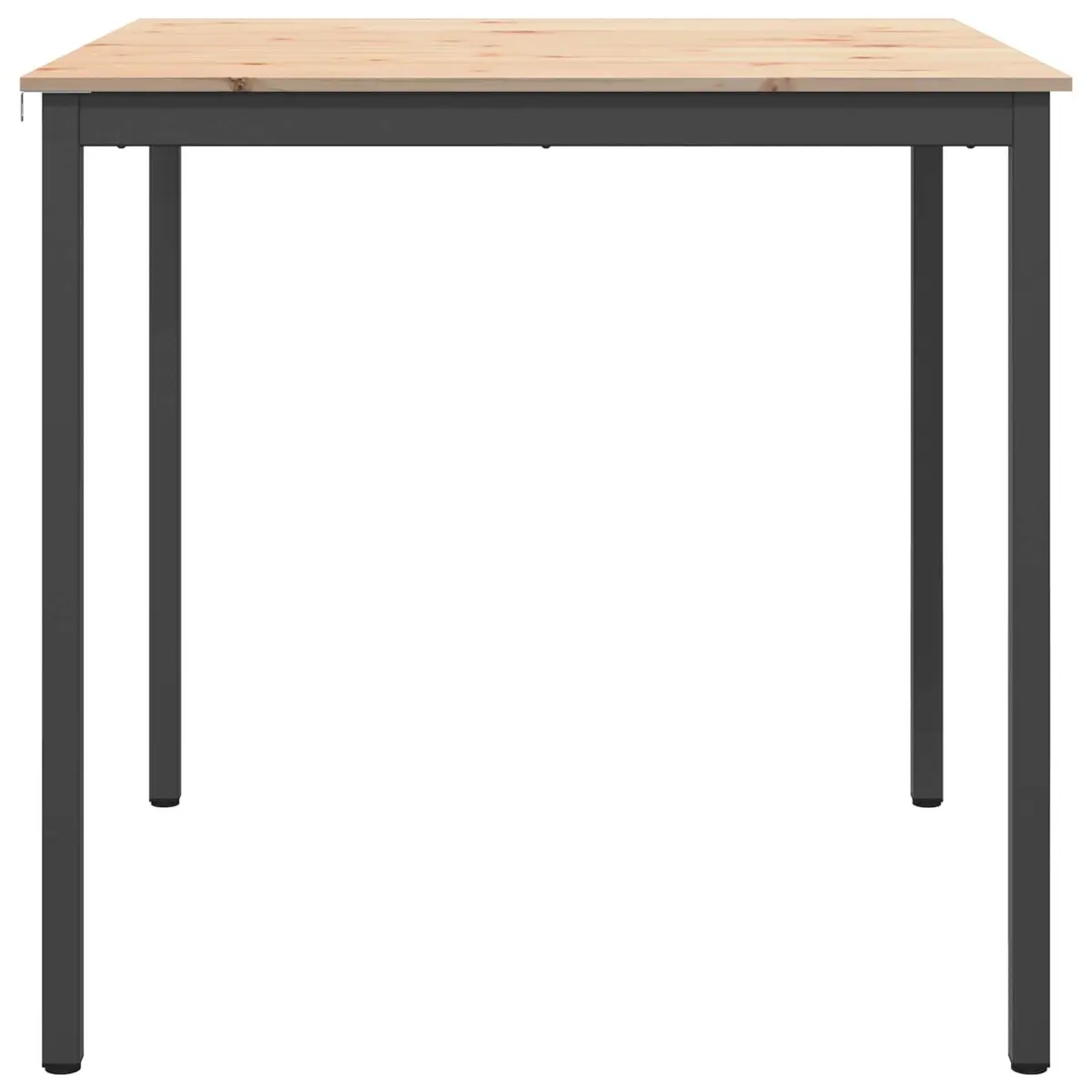 Bar Table Solid Pine Wood Brown Metal Legs H-Shaped Support 110cm