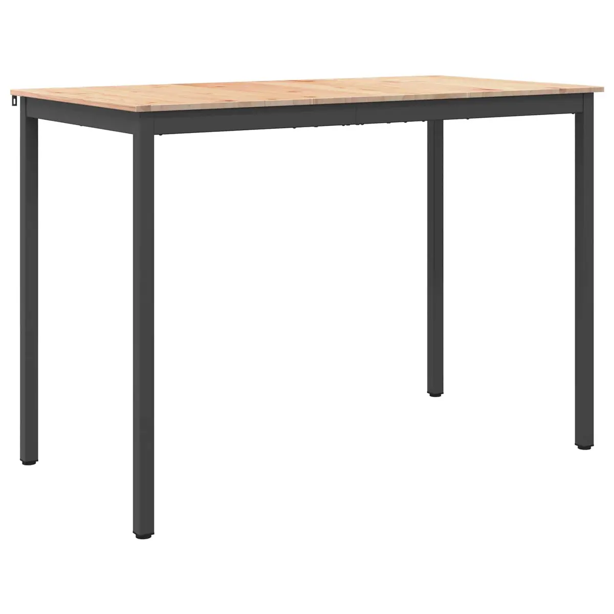 Bar Table Kitchen Dining Room Furniture Metal Legs Solid Pine Wood Surface 150x80x105cm