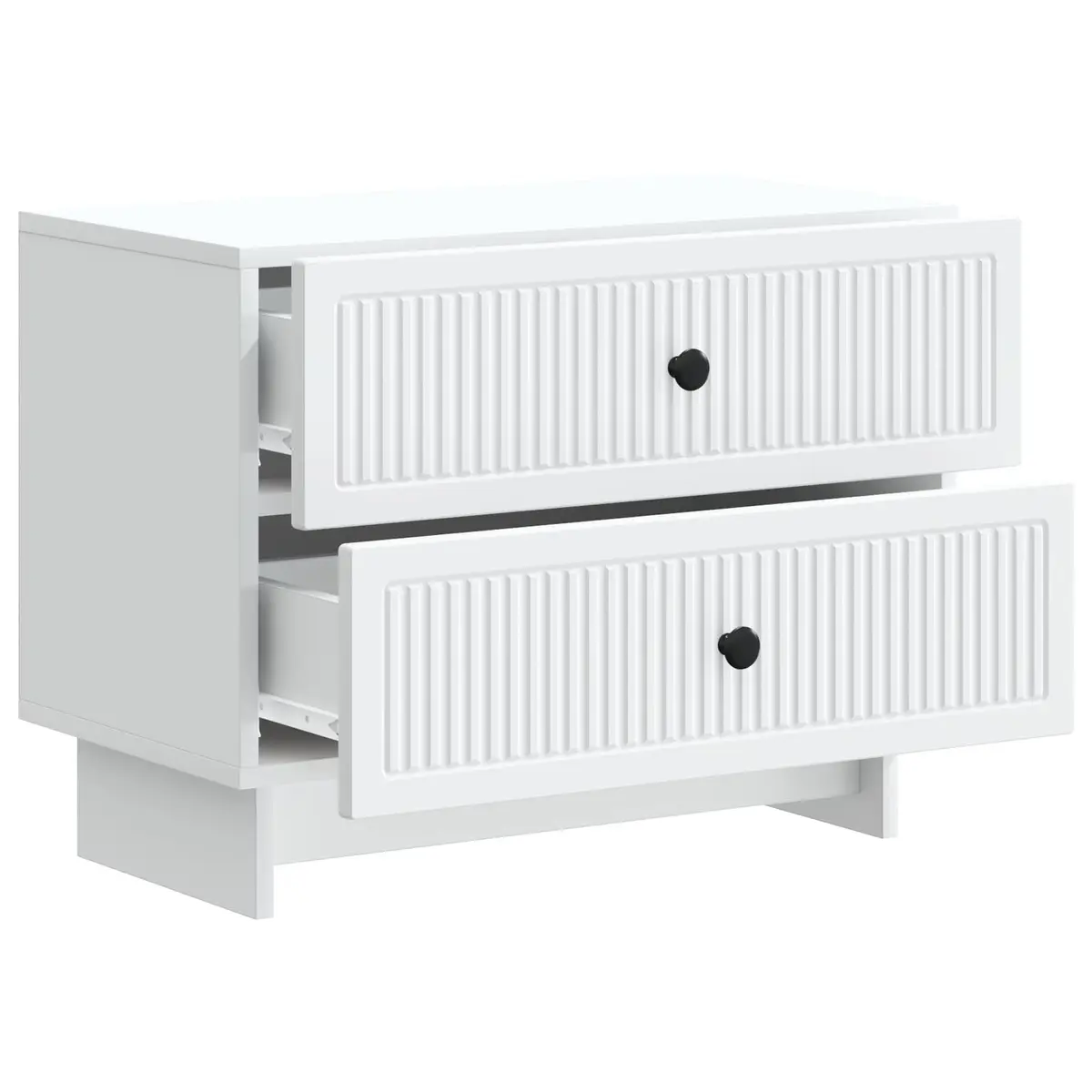 Bedside Cabinet Engineered Wood 62 x 34.5 x 47.5 cm White Vintage Modern Storage Table