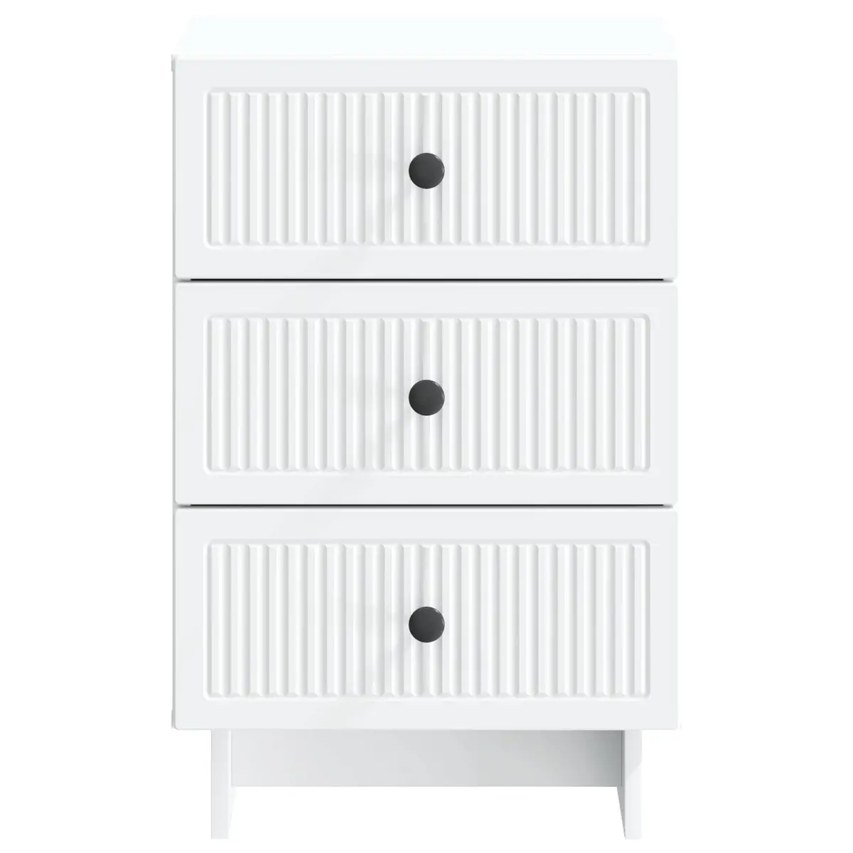 Bedside Cabinet Engineered Wood 43x41x66.5cm White Bedroom Storage Drawers